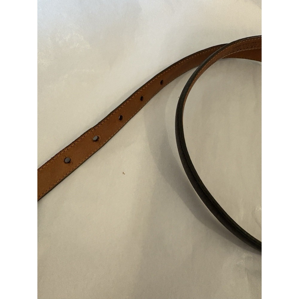 Vintage Coach Belt Womens M Brown Full Grain Leather Brass Buckle Retro 29"-33" - Picture 3 of 9